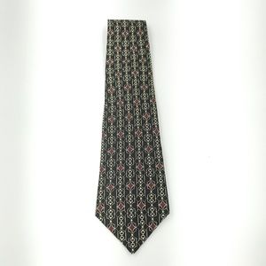 Claybrooke Mens Black Geometric Silk Tie